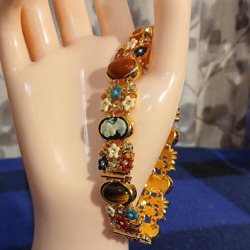 Elegant Gold and Multicolor Women's Bracelet - Picture 1 of 5